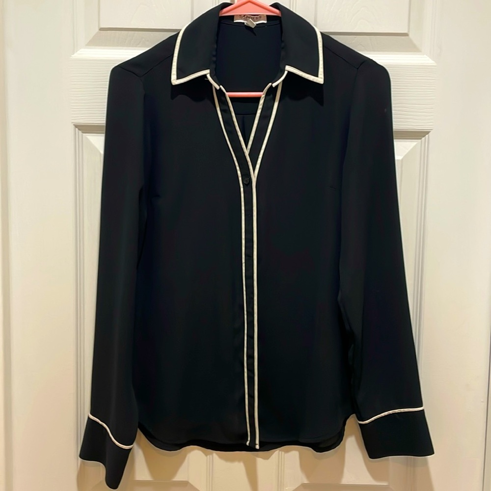 Black with white accent portofino shirt